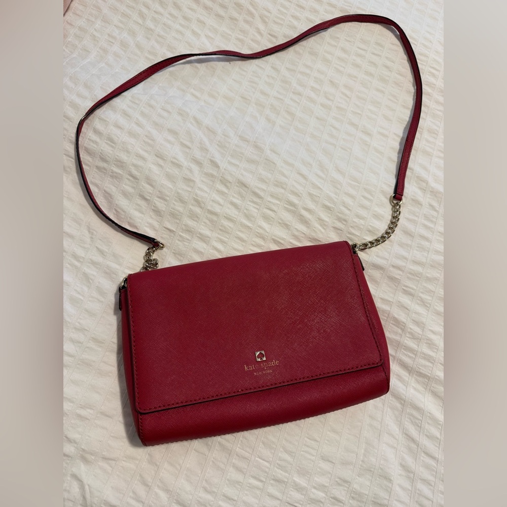 Kate Spade Red Leather Crossbody Bag